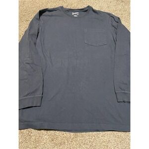 Duluth Trading Co Mens Large Longtail T Long Sleeve Pocket T-Shirt Charcoal Gray
